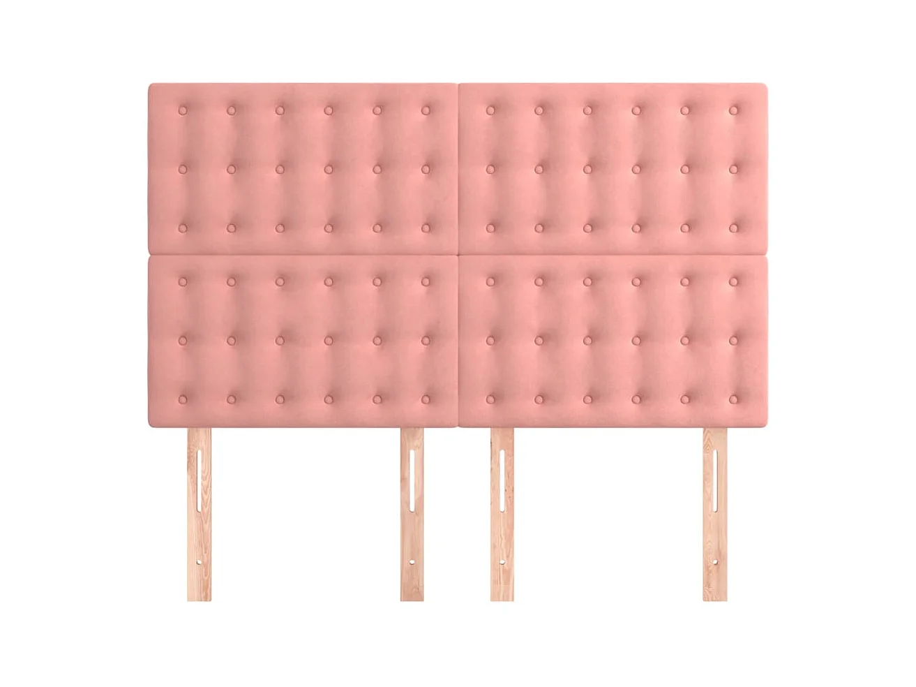 Cabeceros | Cabezal de cama | Mueble de cabecero 4 unidades terciopelo rosa 72x5x78/88 cm