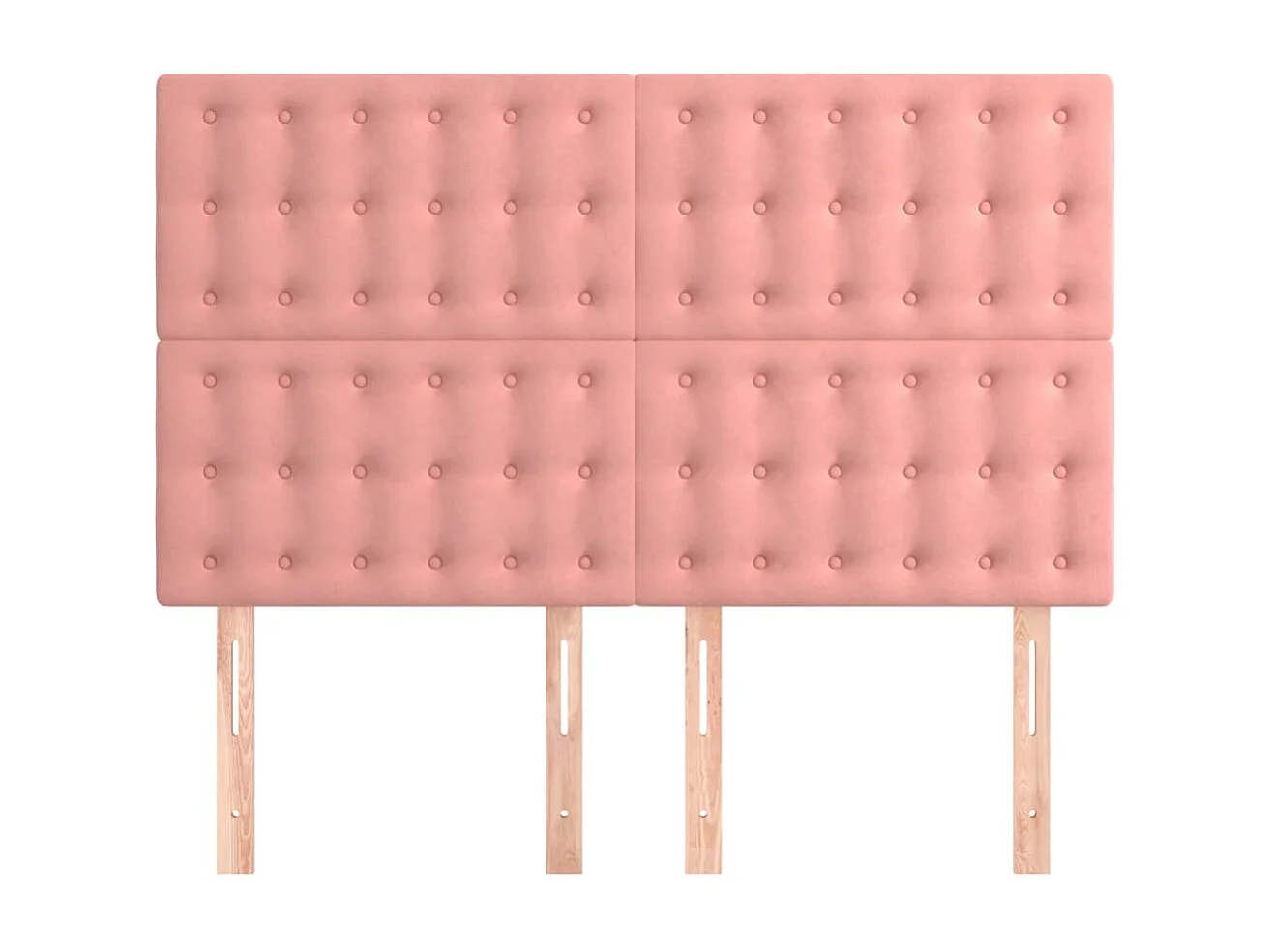 Têtes de lit | Panneaux de tête pour lit Moderne 4 pcs Rose 72x5x78/88 cm Velours