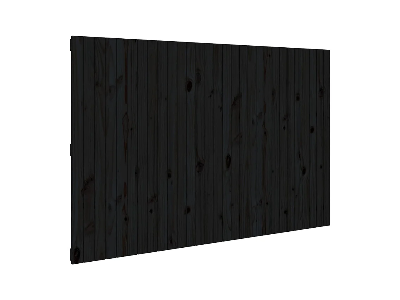 Cabecero de Cama | Cabezal de cama | Mueble de cabecero pared madera maciza pino negro 185x3x110 cm