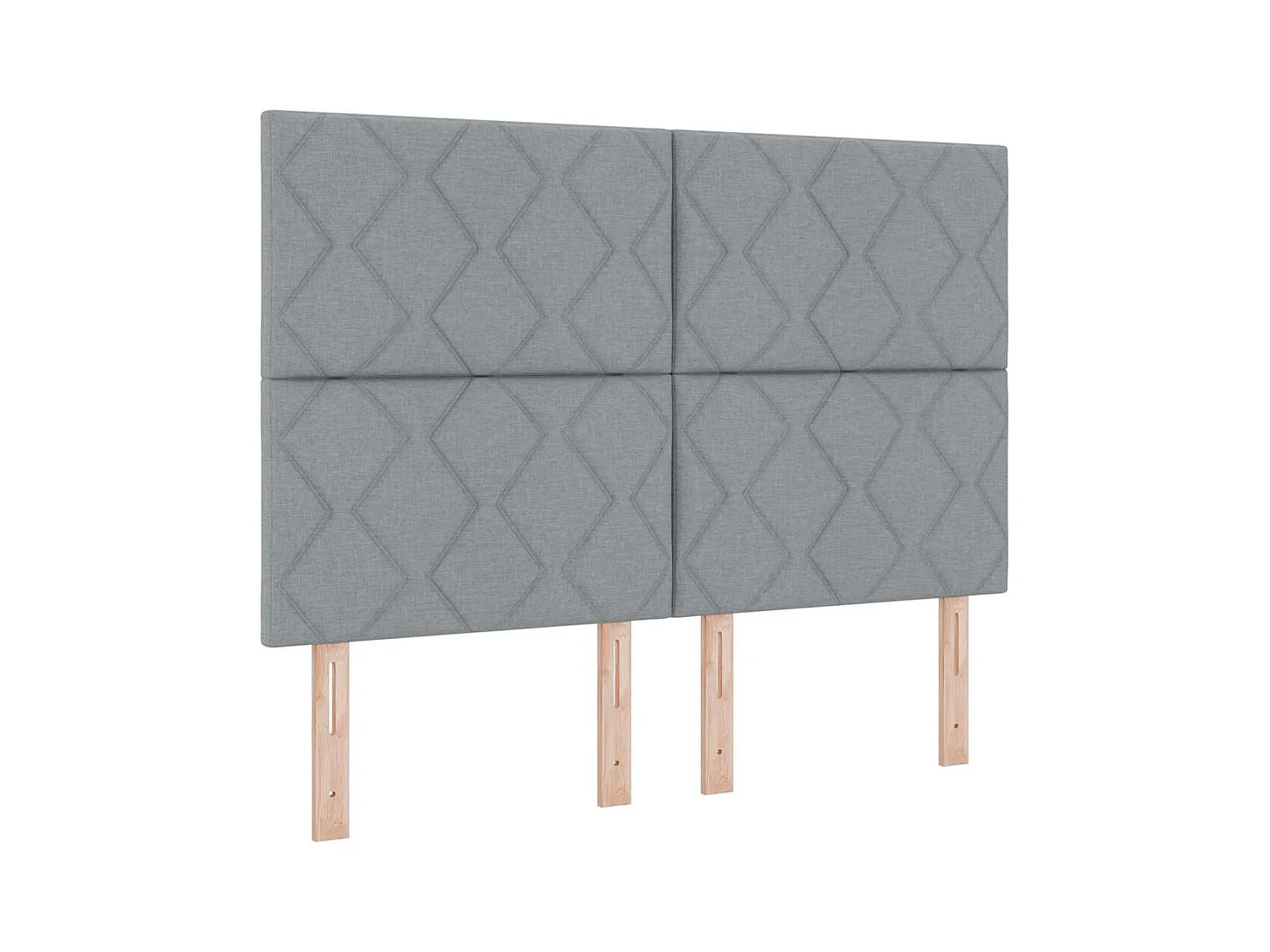 Mueble cabecero | Cabezal de cama | Cabecero de Tela Geométrico con cabecera Gris claro 140 cm tela