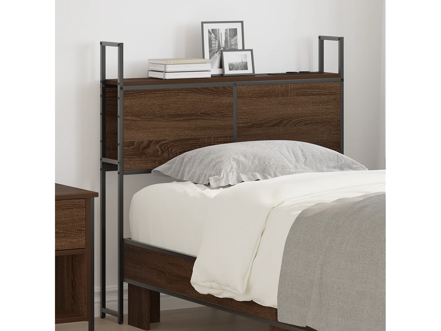 Tête de Lit de rangement | Panneau de tête pour lit Chêne marron 100 cm Bois d'ingénierie