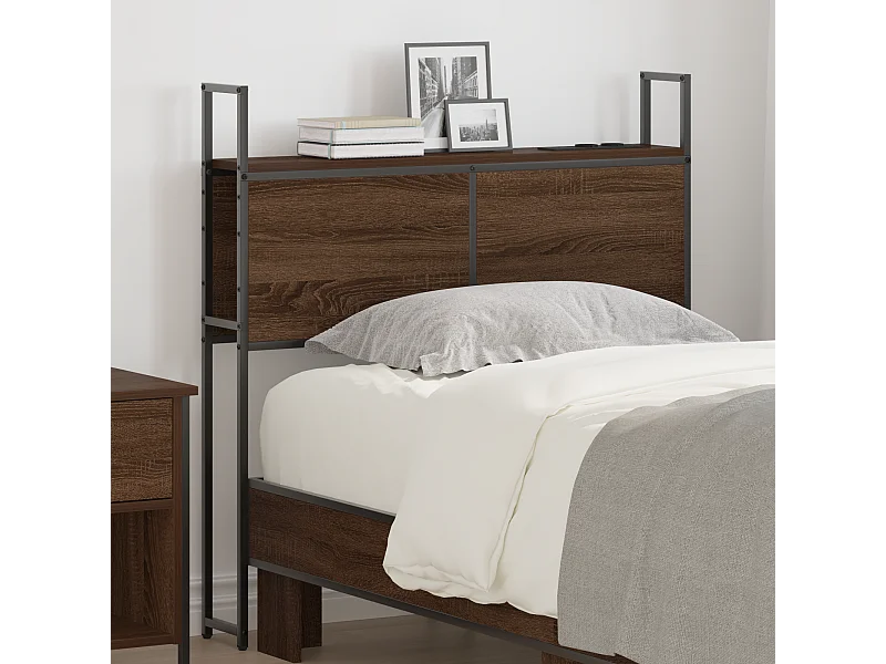 Tête de Lit de rangement | Panneau de tête pour lit Chêne marron 100 cm Bois d'ingénierie