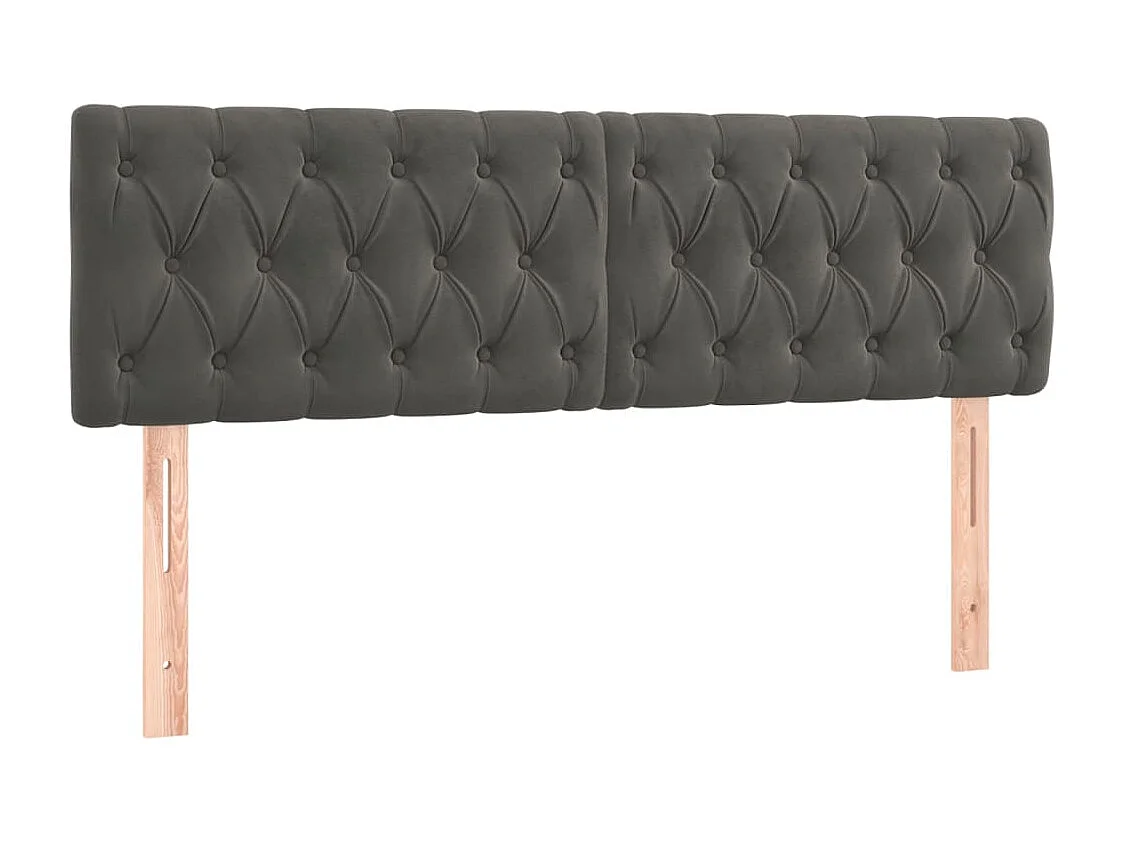 Hoofdbord | Hoofdeinde LED 160x7x78/88 cm fluweel donkergrijs