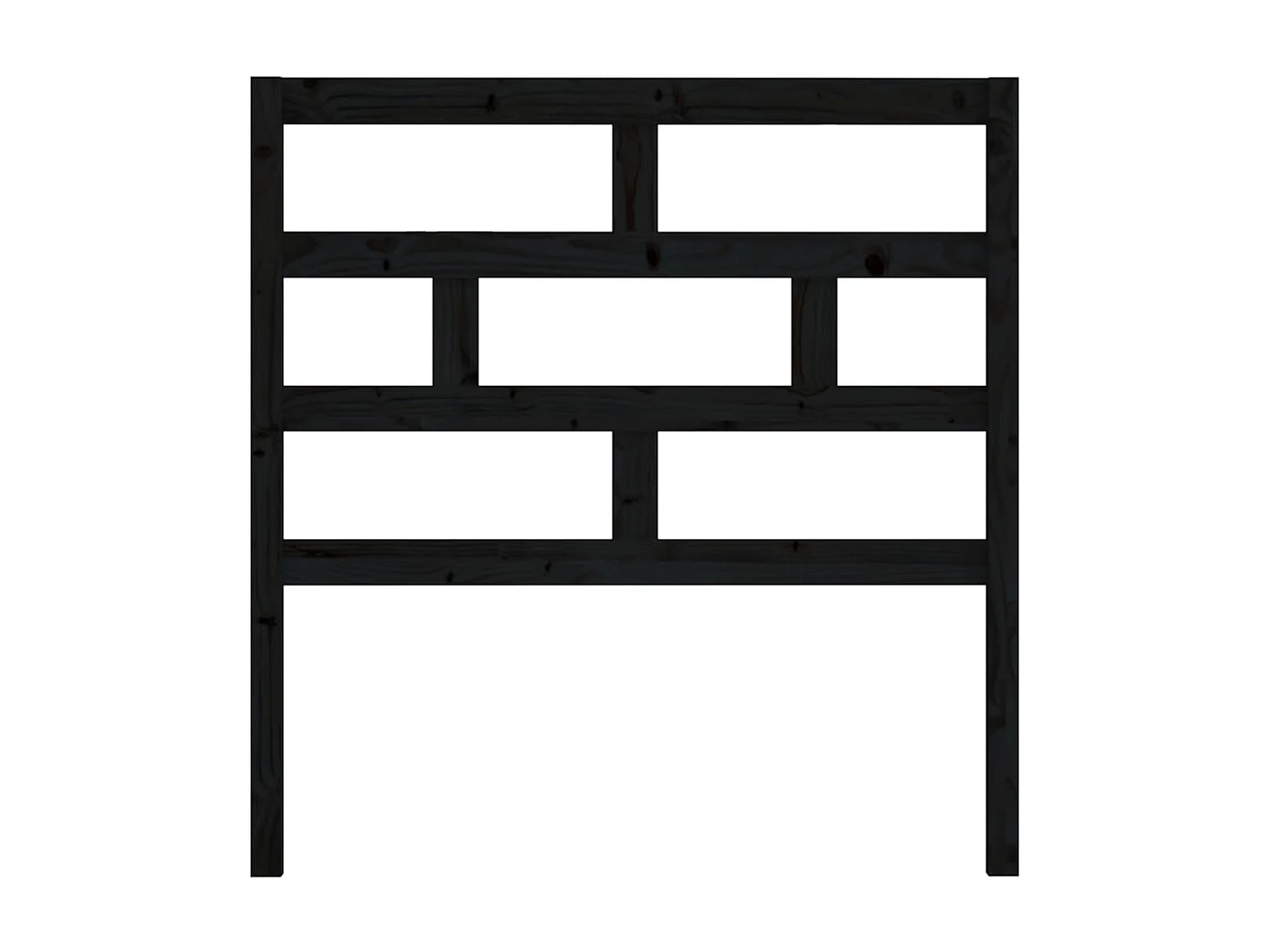 Tête de Lit | Panneau de tête pour lit Moderne Noir 96x4x100 cm Bois massif de pin