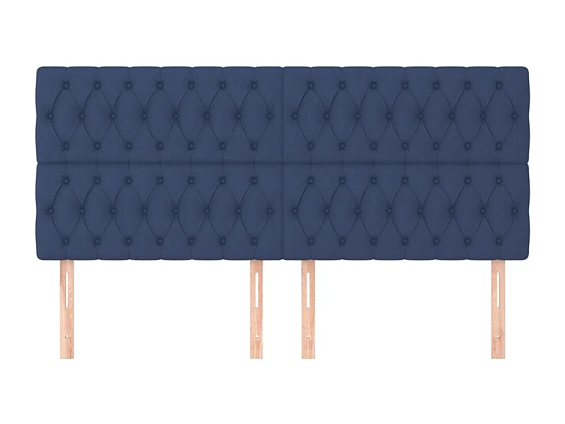 Têtes de lit | Panneaux de tête pour lit Moderne 4 pcs Bleu 100x7x78/88 cm Tissu
