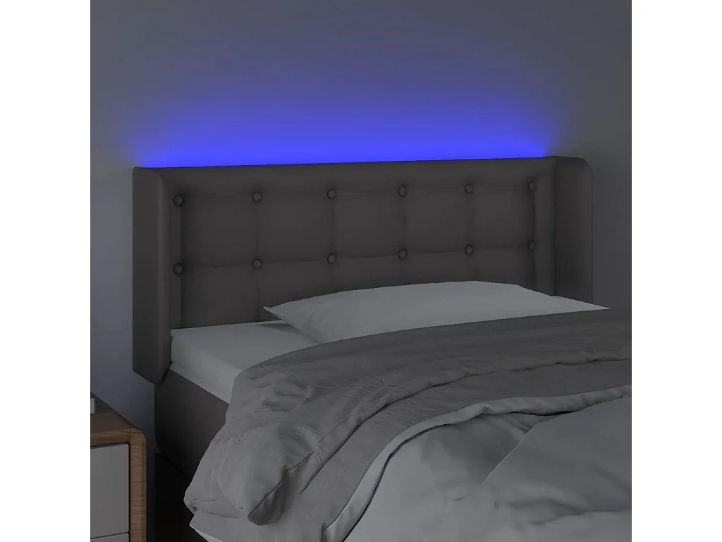 Hoofdbord | Hoofdeinde LED 83x16x78/88 cm kunstleer grijs