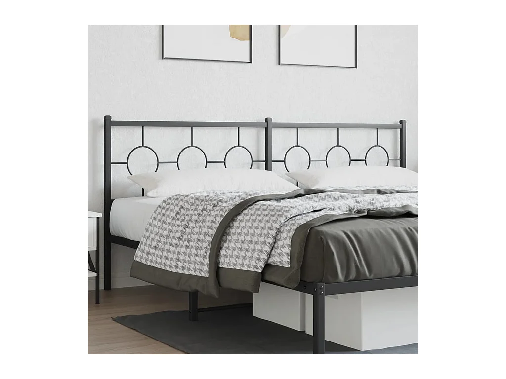 Mueble cabecero | Cabezal de cama | Cabecero de metal negro 193 cm