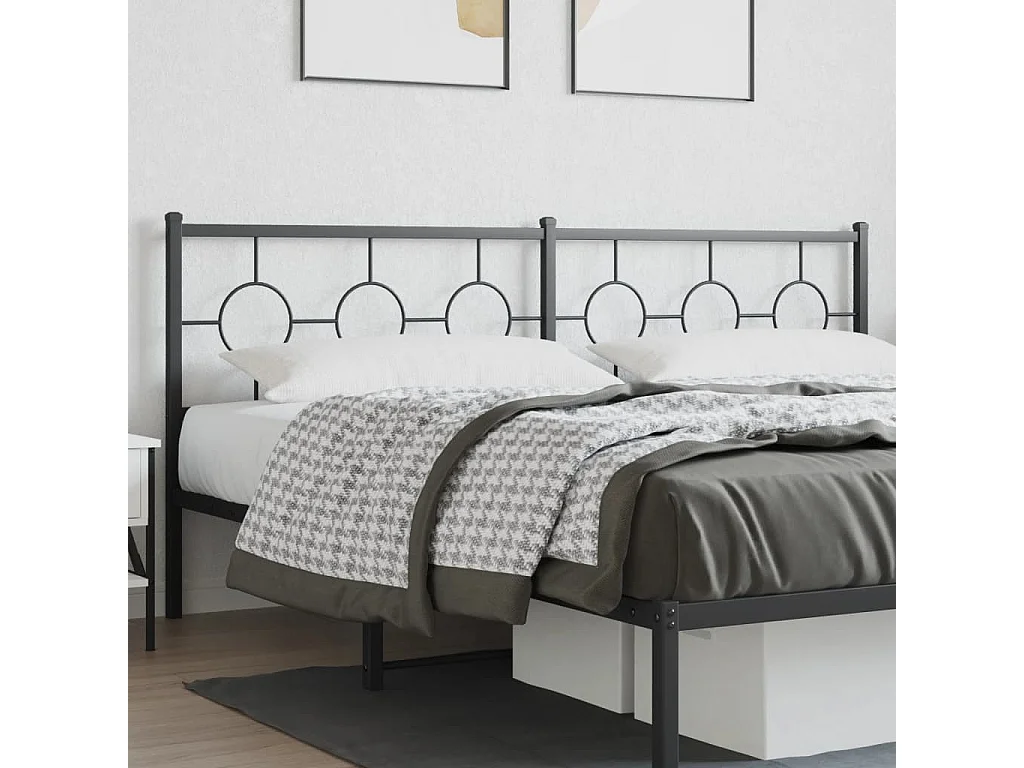 Tête de Lit | Panneau de tête pour lit Moderne métal noir 193 cm