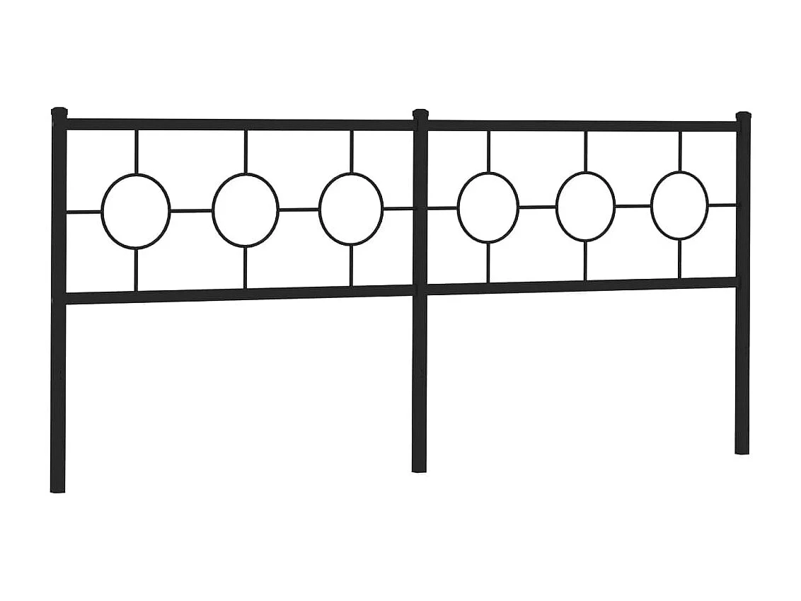 Tête de Lit | Panneau de tête pour lit Moderne métal noir 193 cm