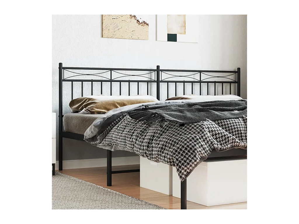 Tête de Lit | Panneau de tête pour lit Moderne métal noir 200 cm
