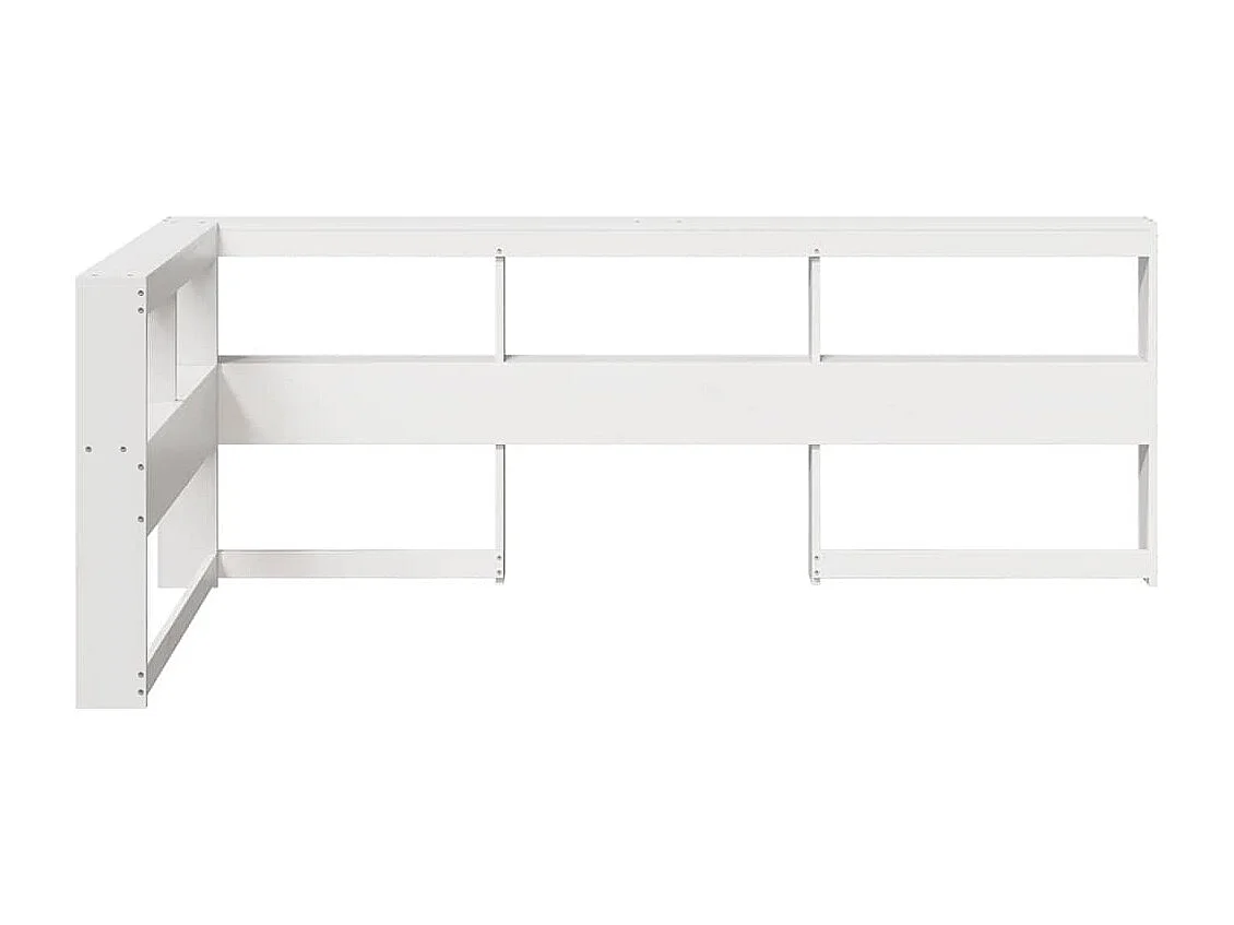 Mueble cabecero | Cabecero | Cabezal de cama librería en forma L madera maciza pino blanco 75 cm
