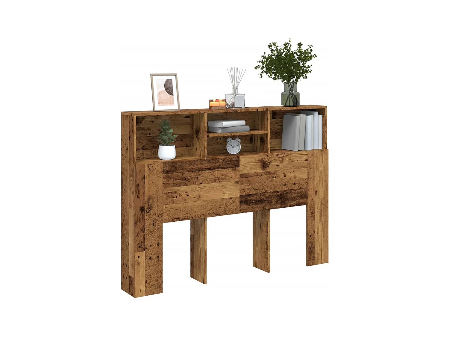 Tête de Lit avec rangement | Armoire de tête de lit vieux bois 140x19x103,5 cm