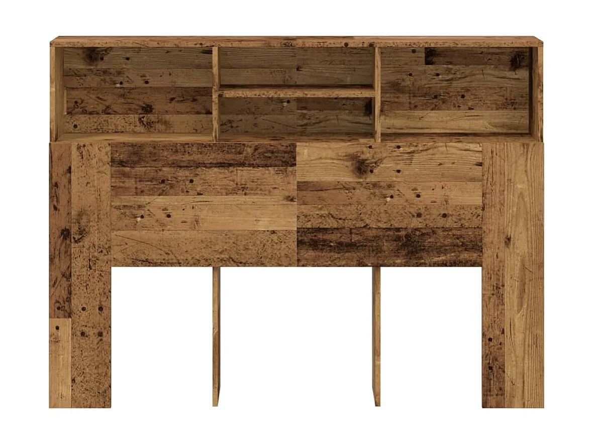 Tête de Lit avec rangement | Armoire de tête de lit vieux bois 140x19x103,5 cm