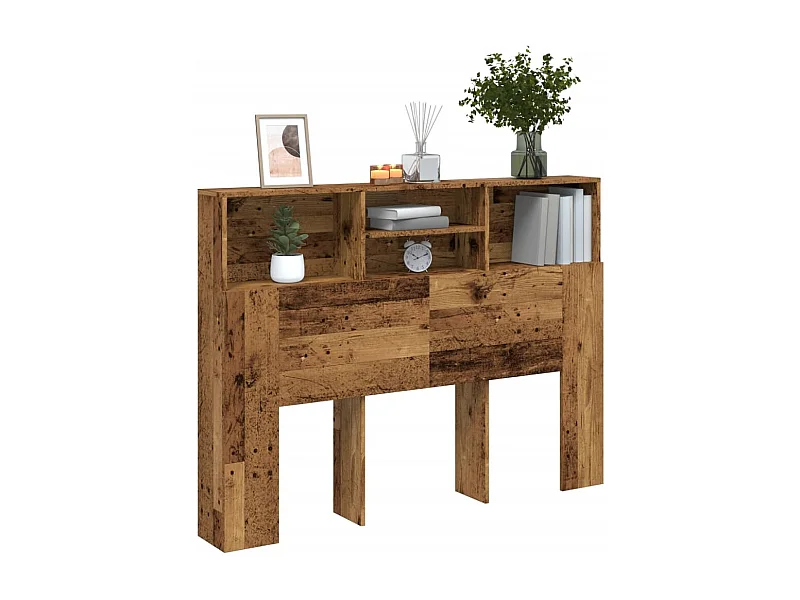 Tête de Lit avec rangement | Armoire de tête de lit vieux bois 140x19x103,5 cm