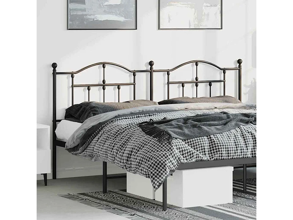 Mueble cabecero | Cabezal de cama | Cabecero de metal negro 180 cm
