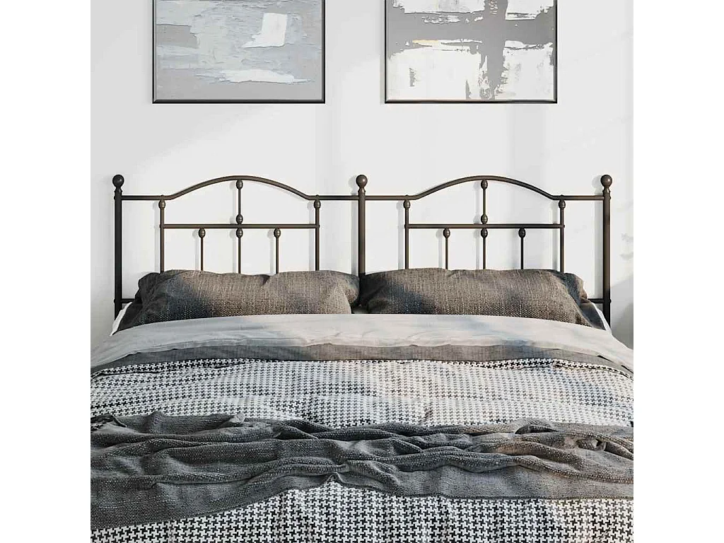 Mueble cabecero | Cabezal de cama | Cabecero de metal negro 180 cm