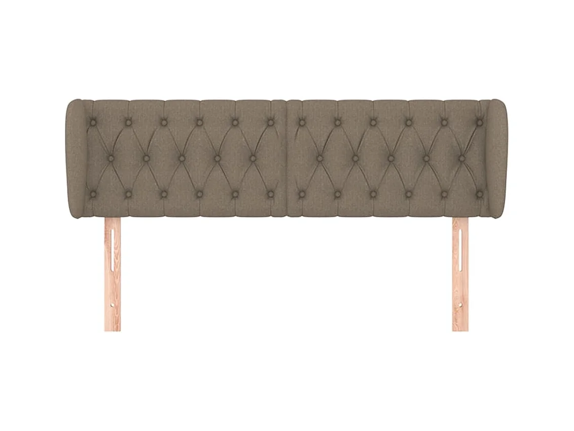 Mueble cabecero | Cabezal de cama | Cabecero de tela gris taupe 163x23x78/88 cm