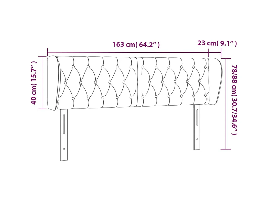 Mueble cabecero | Cabezal de cama | Cabecero de tela gris taupe 163x23x78/88 cm