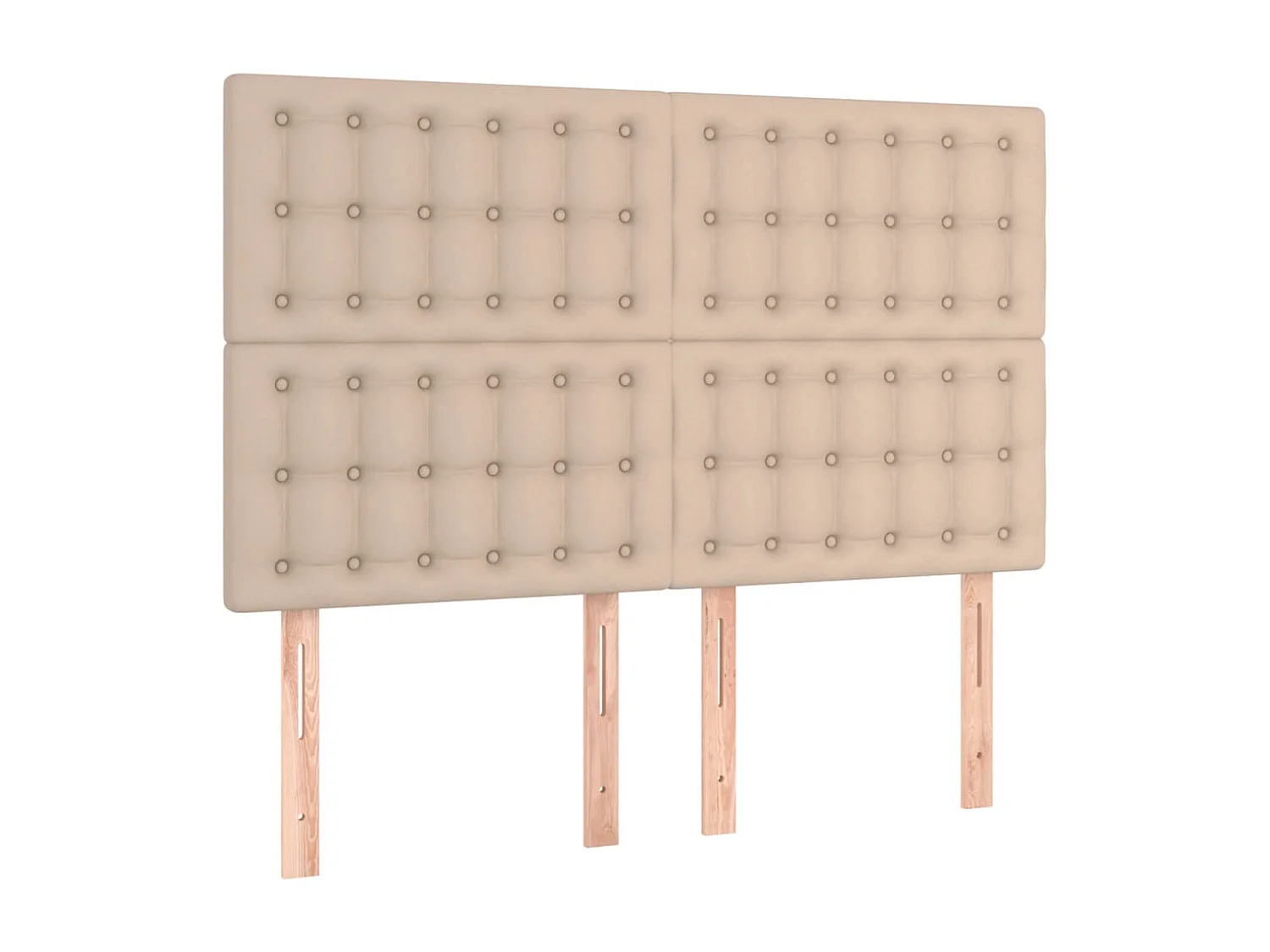 Mueble cabecero | Cabecero | Cabezal de cama luces LED cuero sintético capuchino 144x5x118/128cm