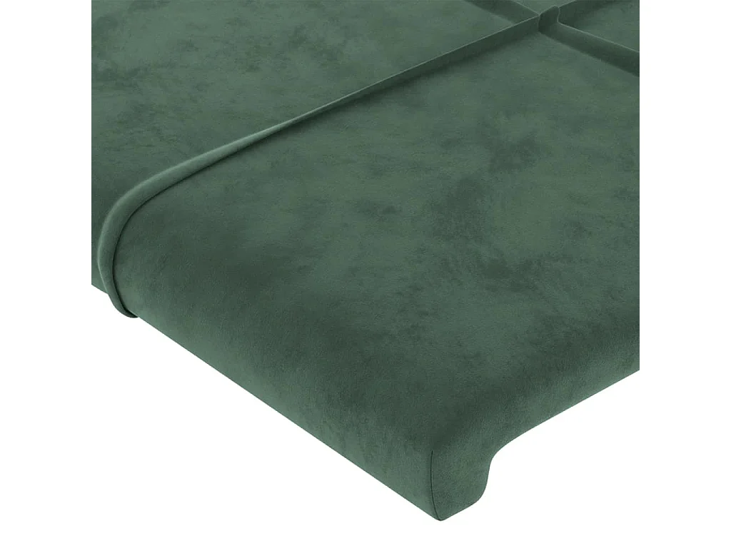 Hoofdbord | Hoofdeinde LED 183x16x78/88 cm fluweel donkergroen