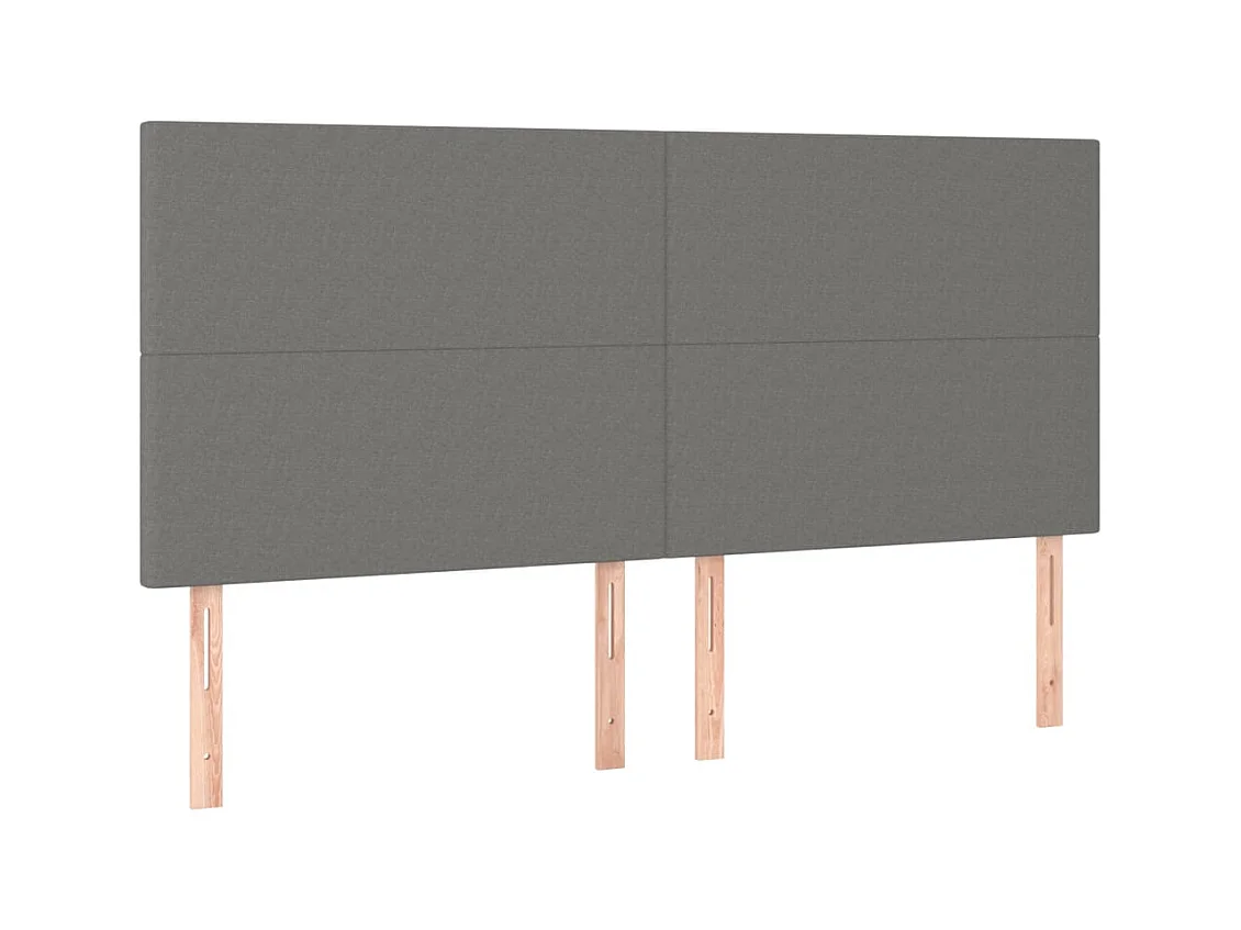 Tête de Lit | Panneau de tête pour lit Moderne à LED Gris foncé 180x5x118/128 cm Tissu