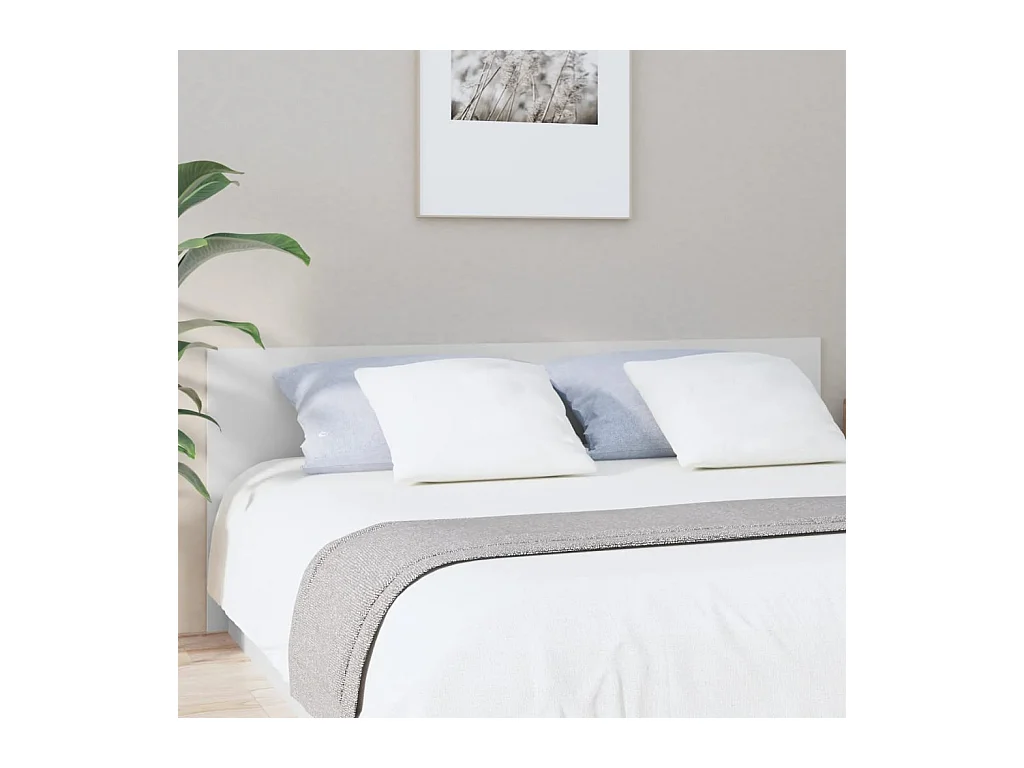 Cabecero de Cama | Cabezal de cama | Mueble de cabecero madera contrachapada blanco 200x1,5x80 cm