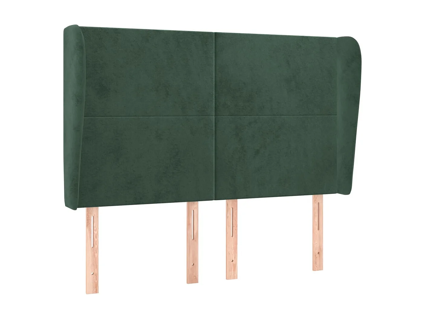 Tête de Lit | Panneau de tête pour lit Moderne avec oreilles Vert foncé 147x23x118/128 cm Velours