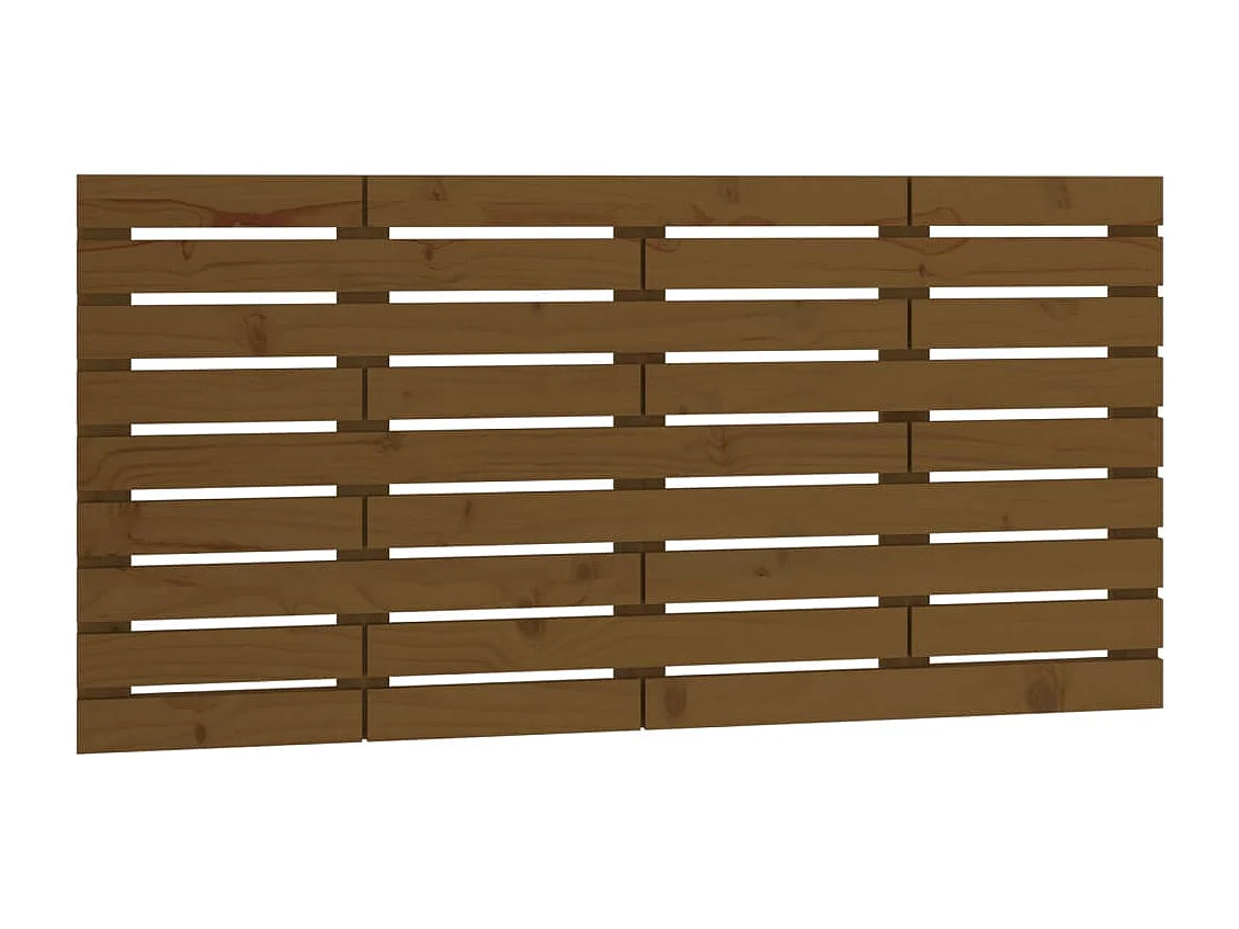 Cabecero cama | Cabezal de cama | Mueble de cabecero pared madera maciza pino marrón miel 126x3x63 cm