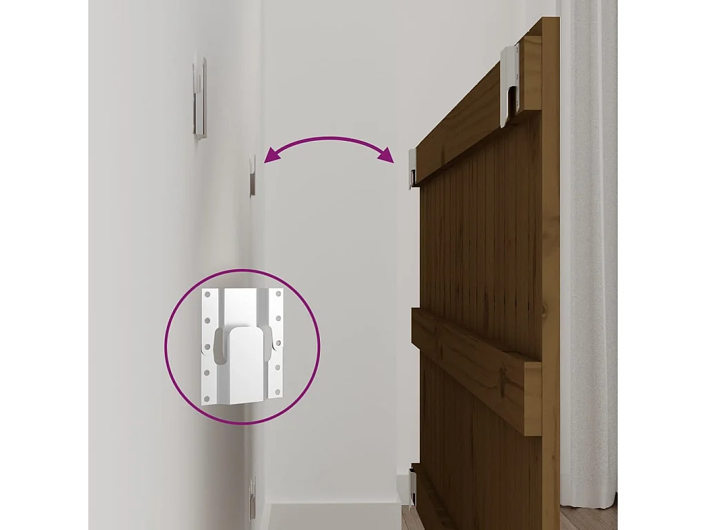 Cabecero cama | Cabezal de cama | Mueble de cabecero pared madera maciza pino marrón miel 95,5x3x60 cm