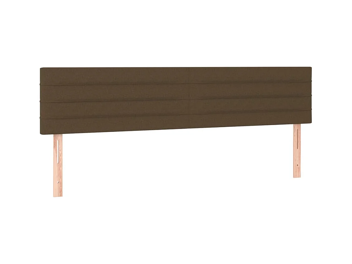 Mueble cabecero | Cabezal de cama | Cabecero con LED de tela marrón oscuro 200x5x78/88 cm