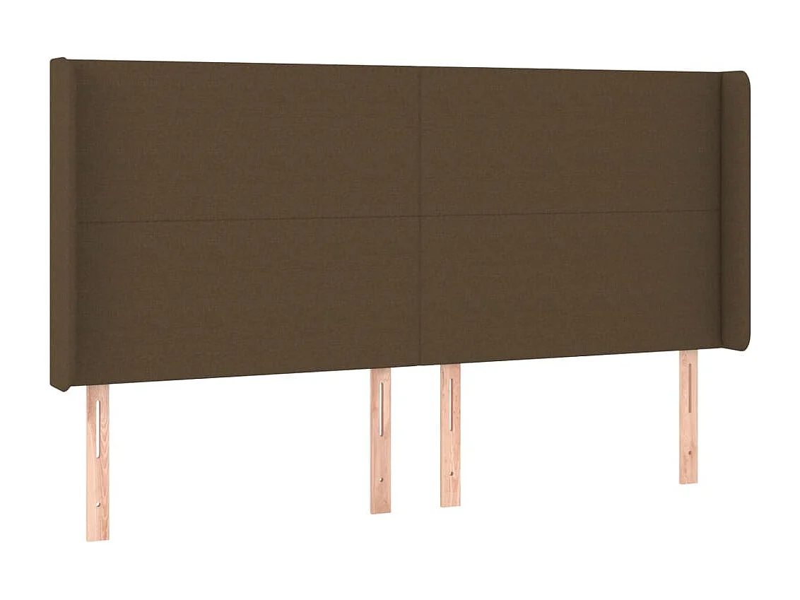 Hoofdbord | Hoofdeinde LED 183x16x118/128 cm stof donkerbruin