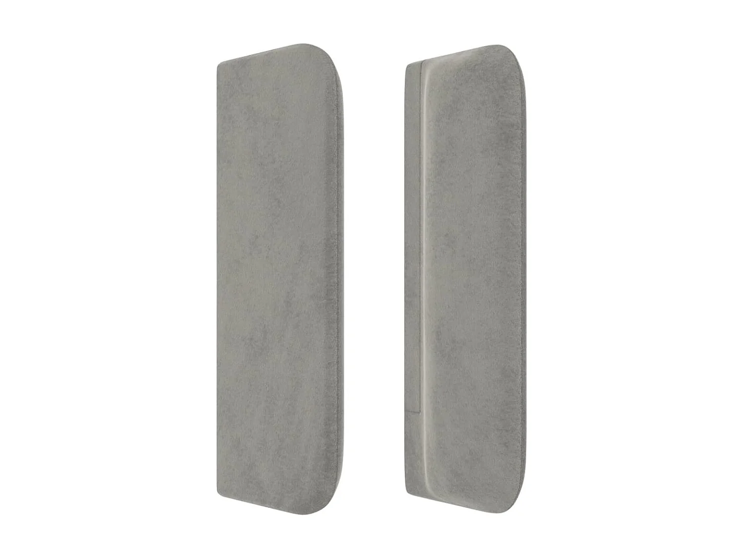 Tête de Lit | Panneau de tête pour lit Moderne avec oreilles Gris clair 183x16x78/88 cm Velours