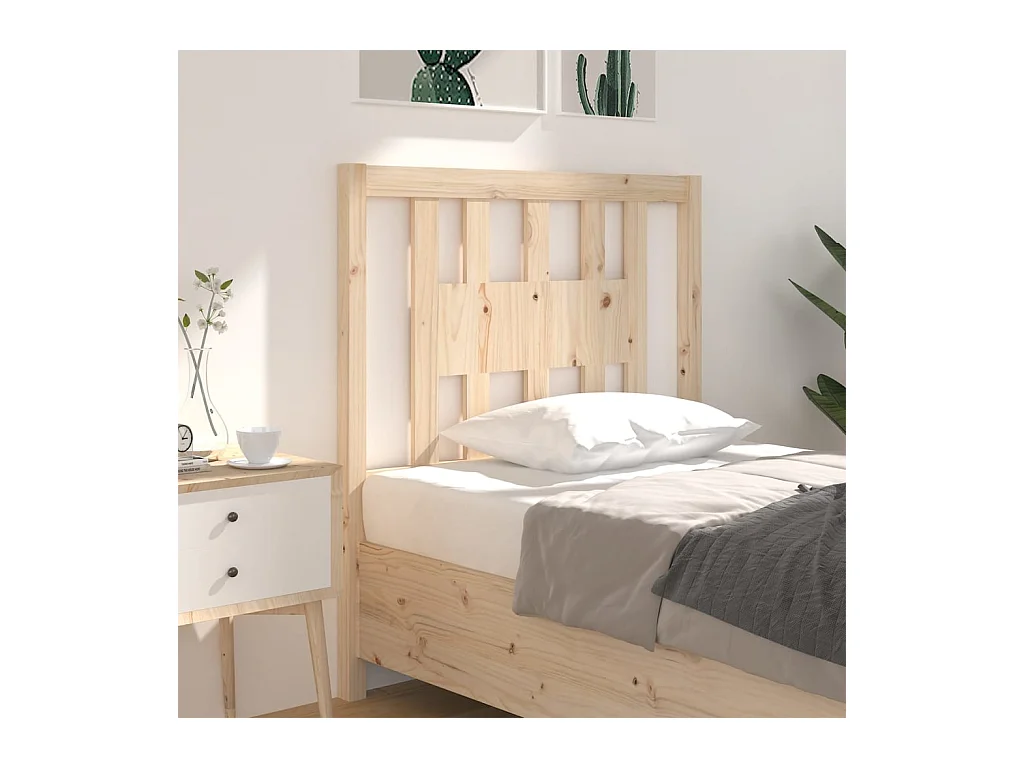 Mueble cabecero | Cabecero | Cabezal de cama madera maciza de pino 96x4x100 cm