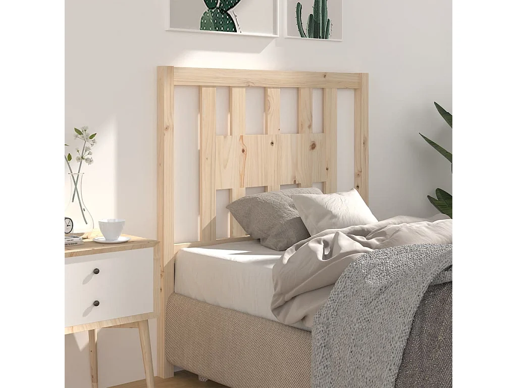 Mueble cabecero | Cabecero | Cabezal de cama madera maciza de pino 96x4x100 cm