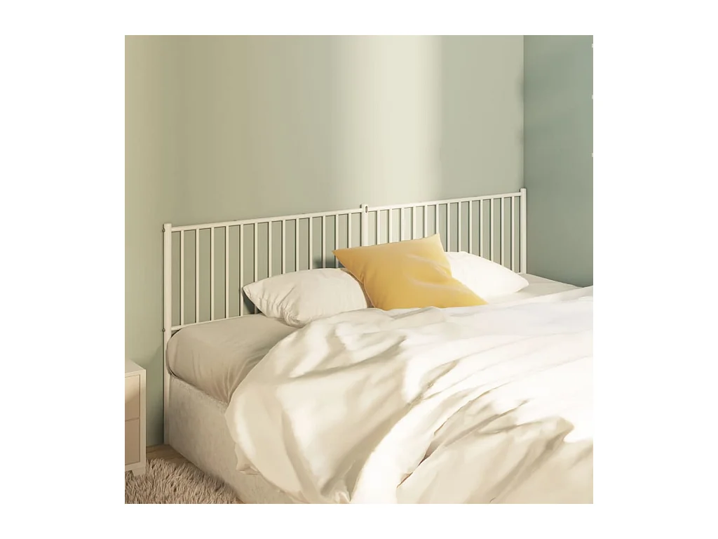 Tête de Lit | Panneau de tête pour lit Moderne métal blanc 200 cm