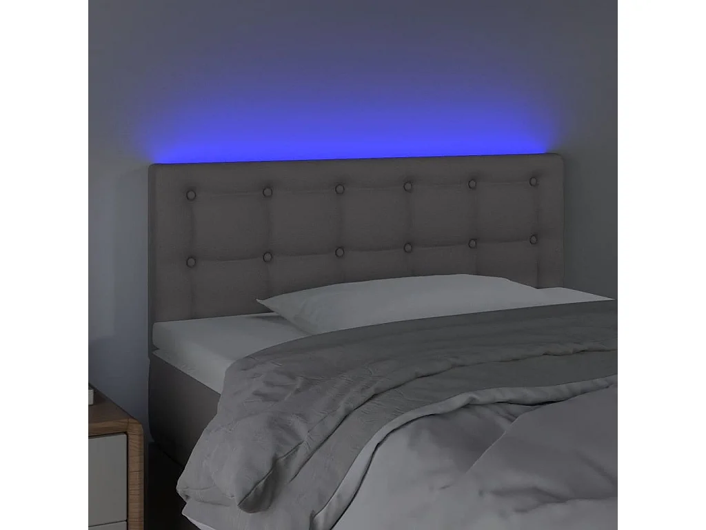 Hoofdbord | Hoofdeinde LED 100x5x78/88 cm kunstleer grijs