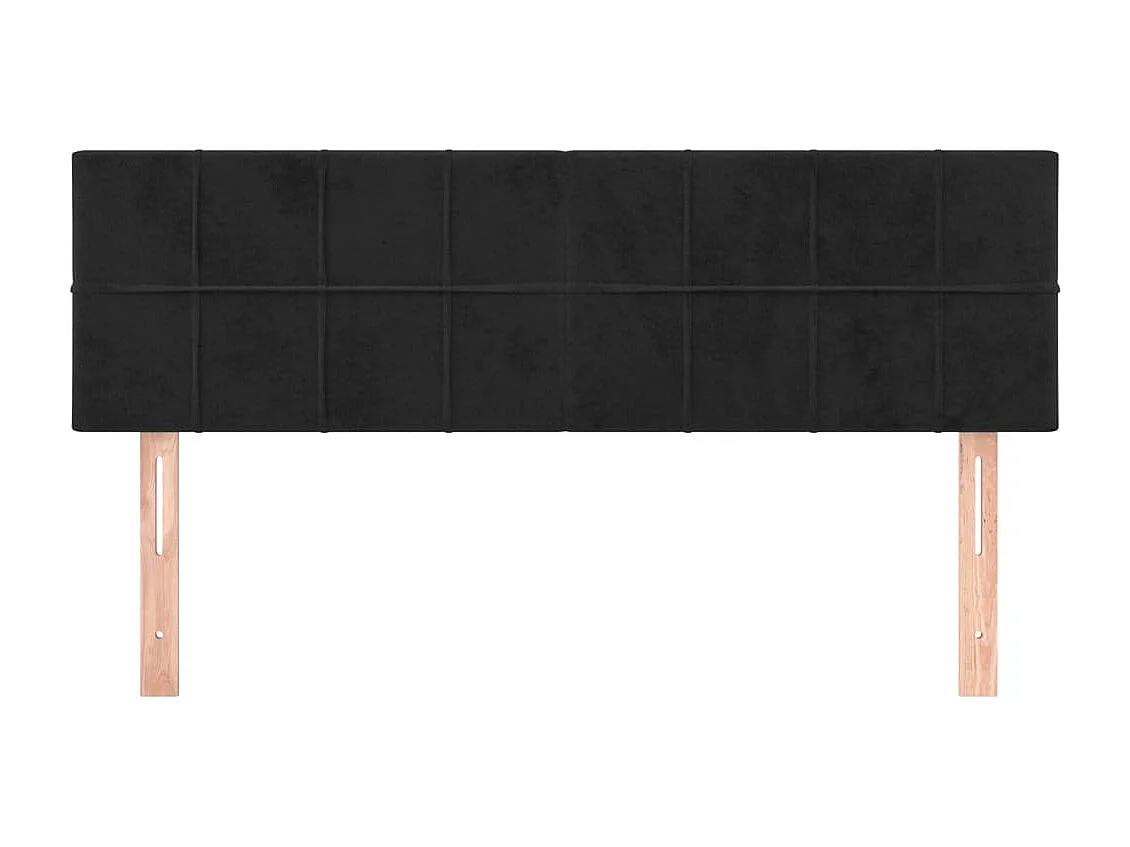Cabeceros | Cabezal de cama | Mueble de cabecero 2 unidades terciopelo negro 72x5x78/88 cm