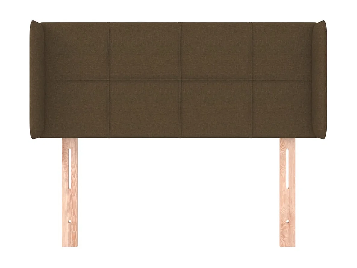 Mueble cabecero | Cabezal de cama | Cabecero de tela marrón oscuro 83x16x78/88 cm
