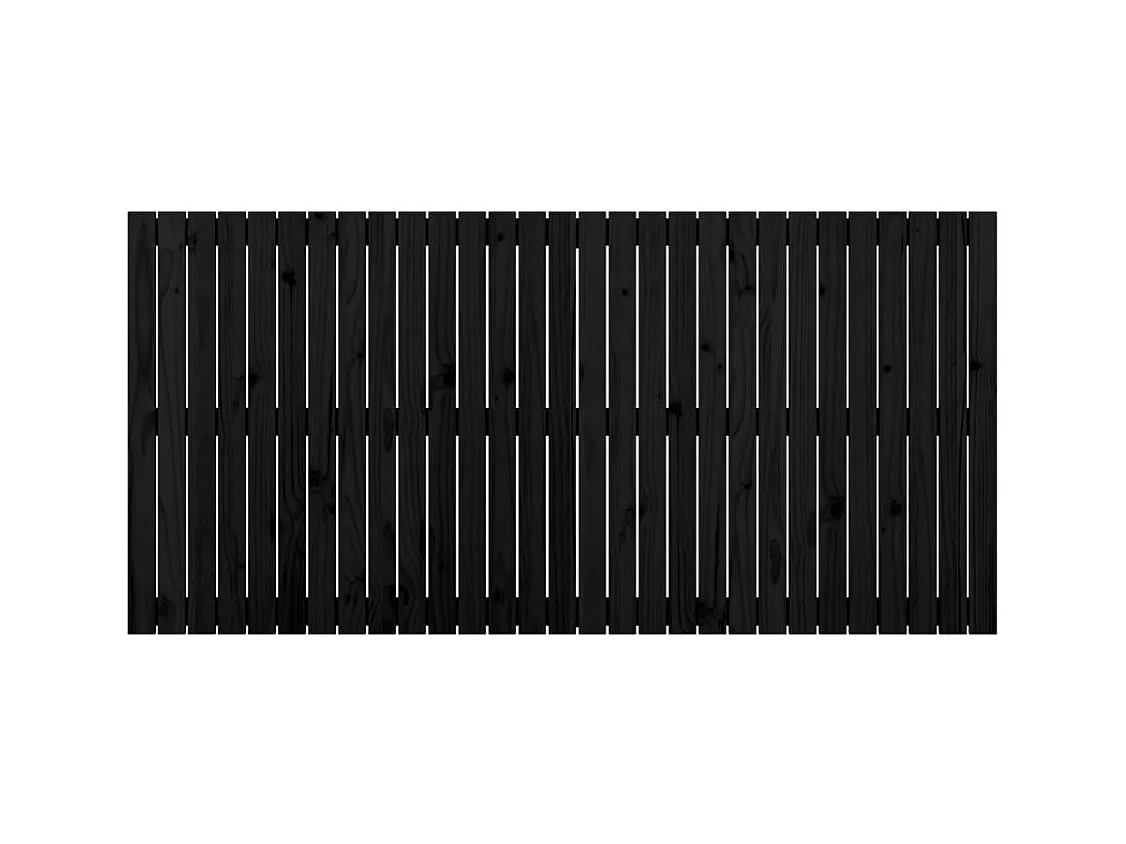 Tête de lit murale | Panneau de tête pour lit Moderne  Noir 185x3x90 cm Bois massif de pin