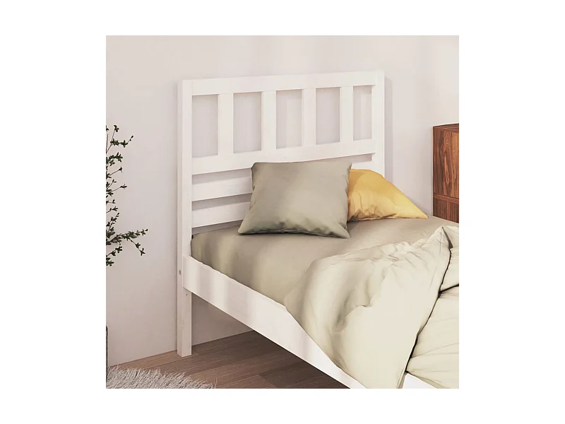 Cabecero de Cama | Cabezal de cama | Mueble de cabecero madera maciza de pino blanco 81x4x100 cm