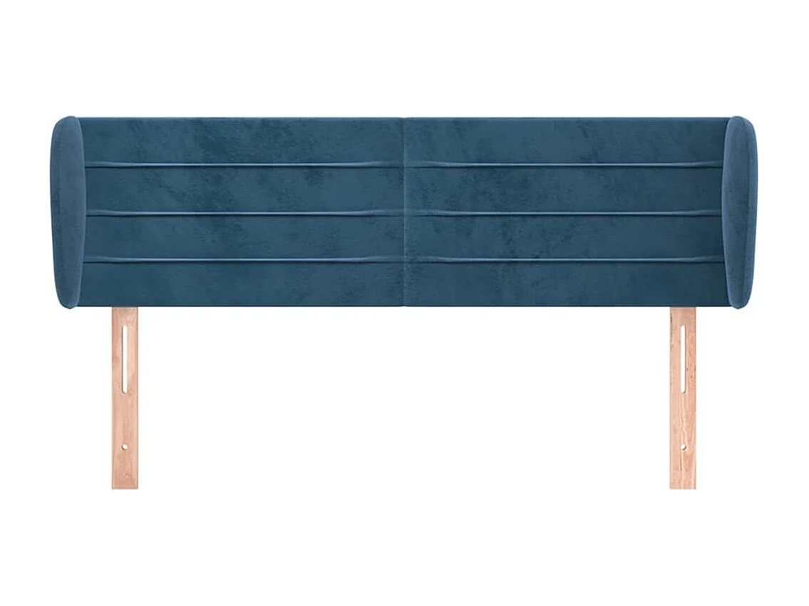 Mueble cabecero | Cabezal de cama | Cabecero de terciopelo azul oscuro 147x23x78/88 cm