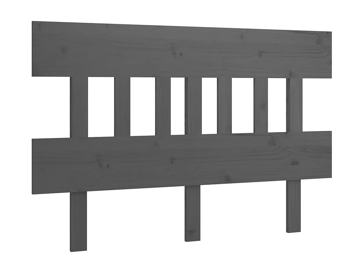 Tête de Lit | Panneau de tête pour lit Moderne Gris 203,5x3x81 cm Bois massif de pin