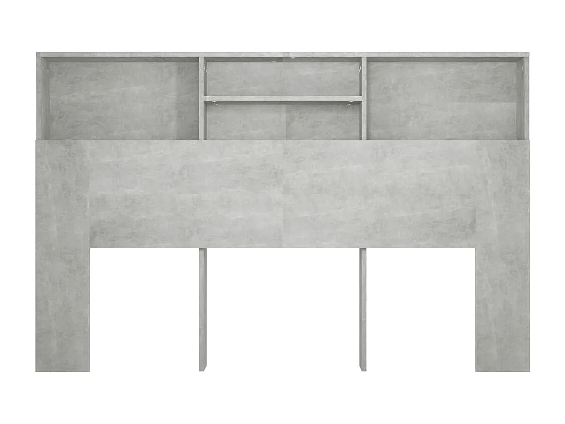 Tête de Lit avec rangement | Armoire de tête de lit Gris béton 160x19x103,5 cm