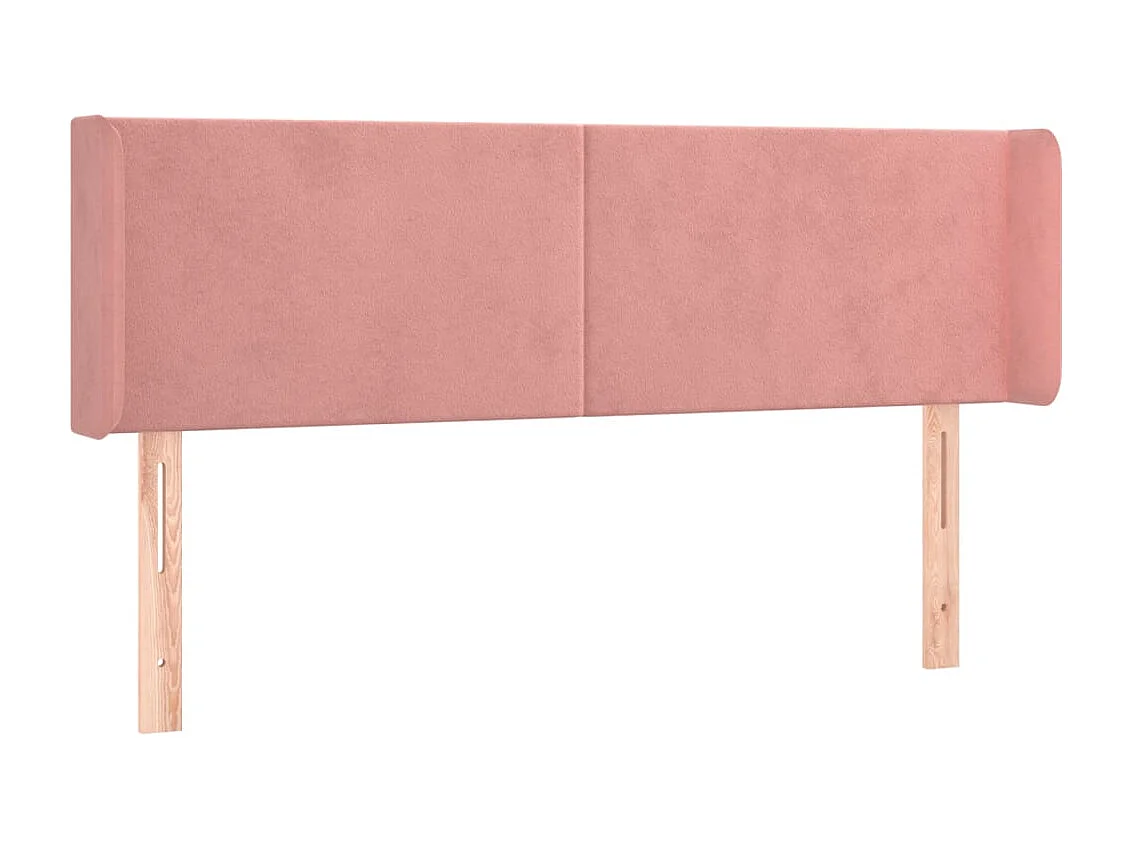 Hoofdbord | Hoofdeinde LED 147x16x78/88 cm fluweel roze