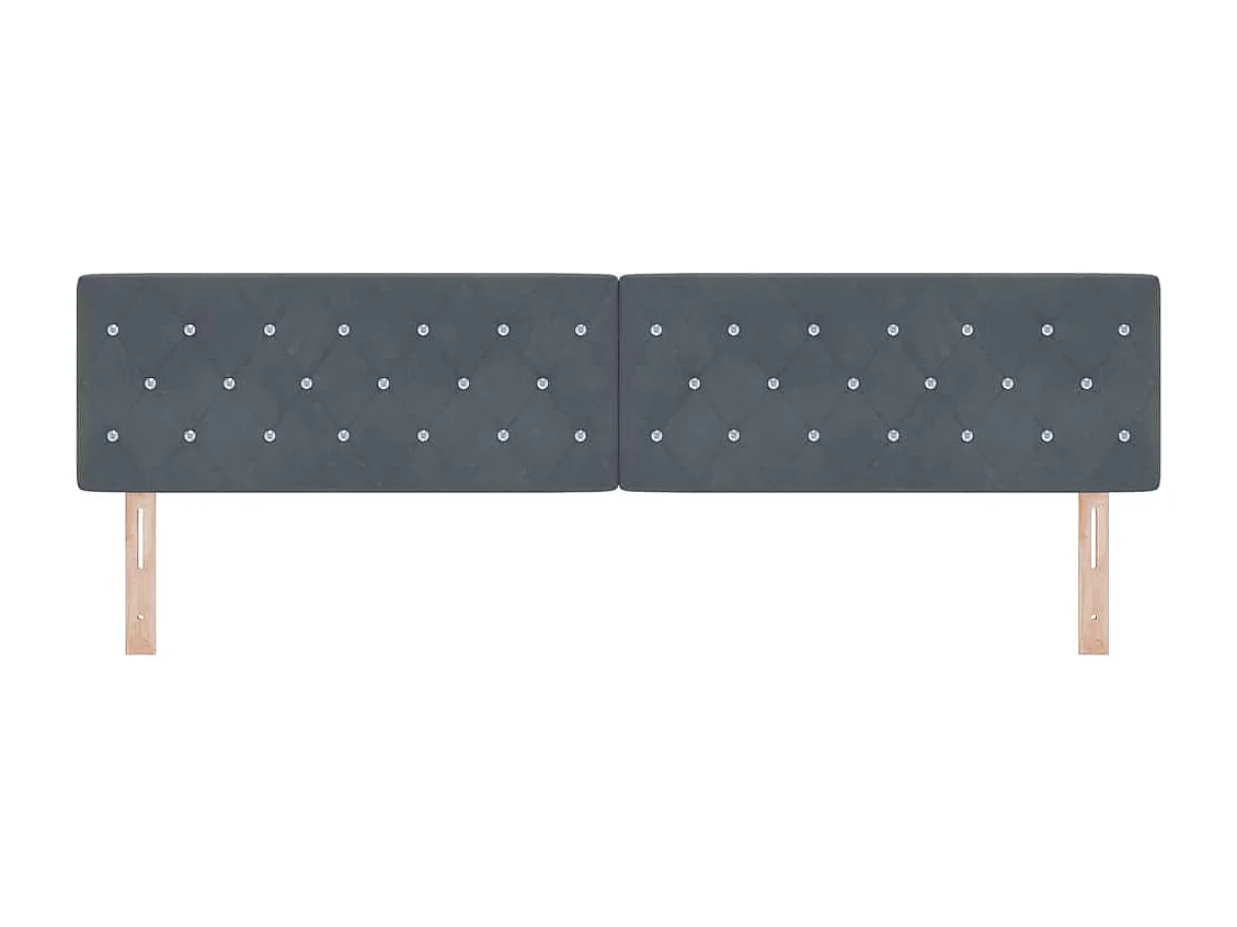 Tête de Lit | Panneau de tête pour lit Moderne LED Argyle Manuel Gris foncé 100 cm Velours