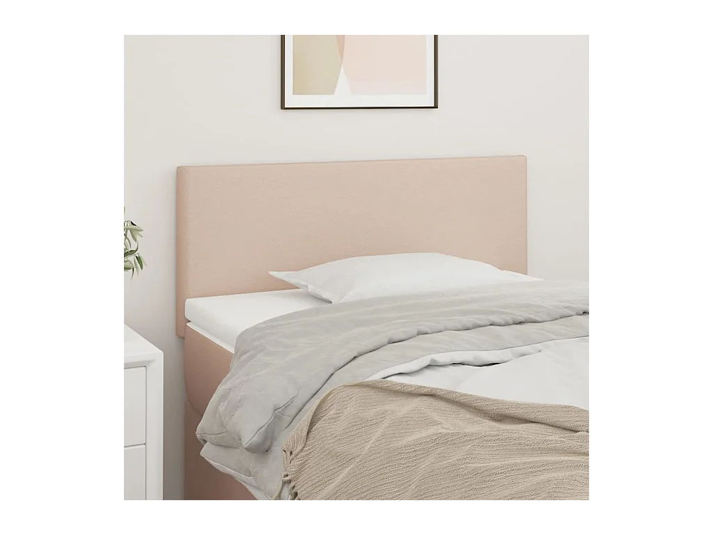 Mueble cabecero | Cabezal de cama | Cabecero de cuero sintético color capuchino 90x5x78/88 cm