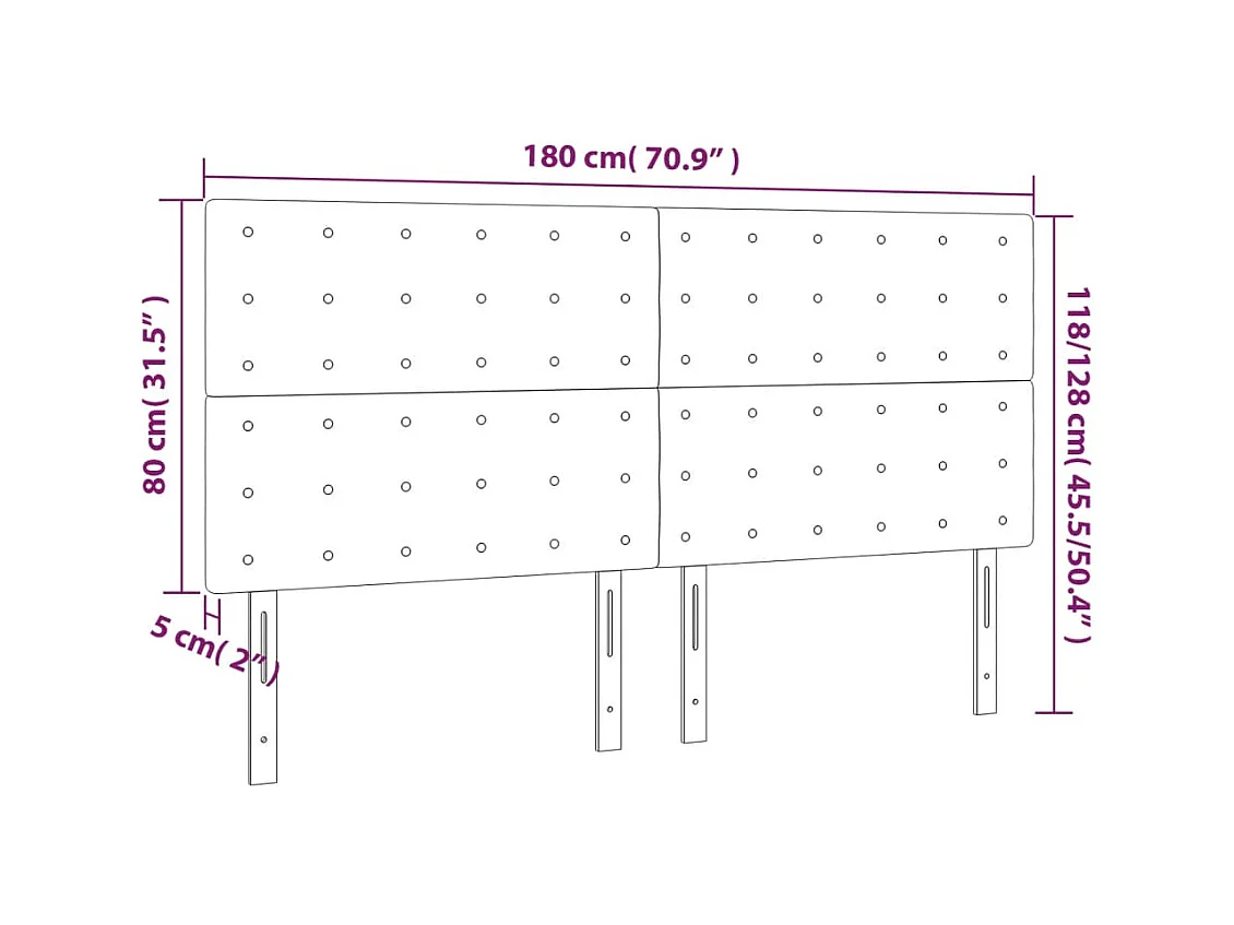 Cabeceros | Cabezal de cama | Mueble de cabecero 4 unidades de terciopelo negro 90x5x78/88 cm