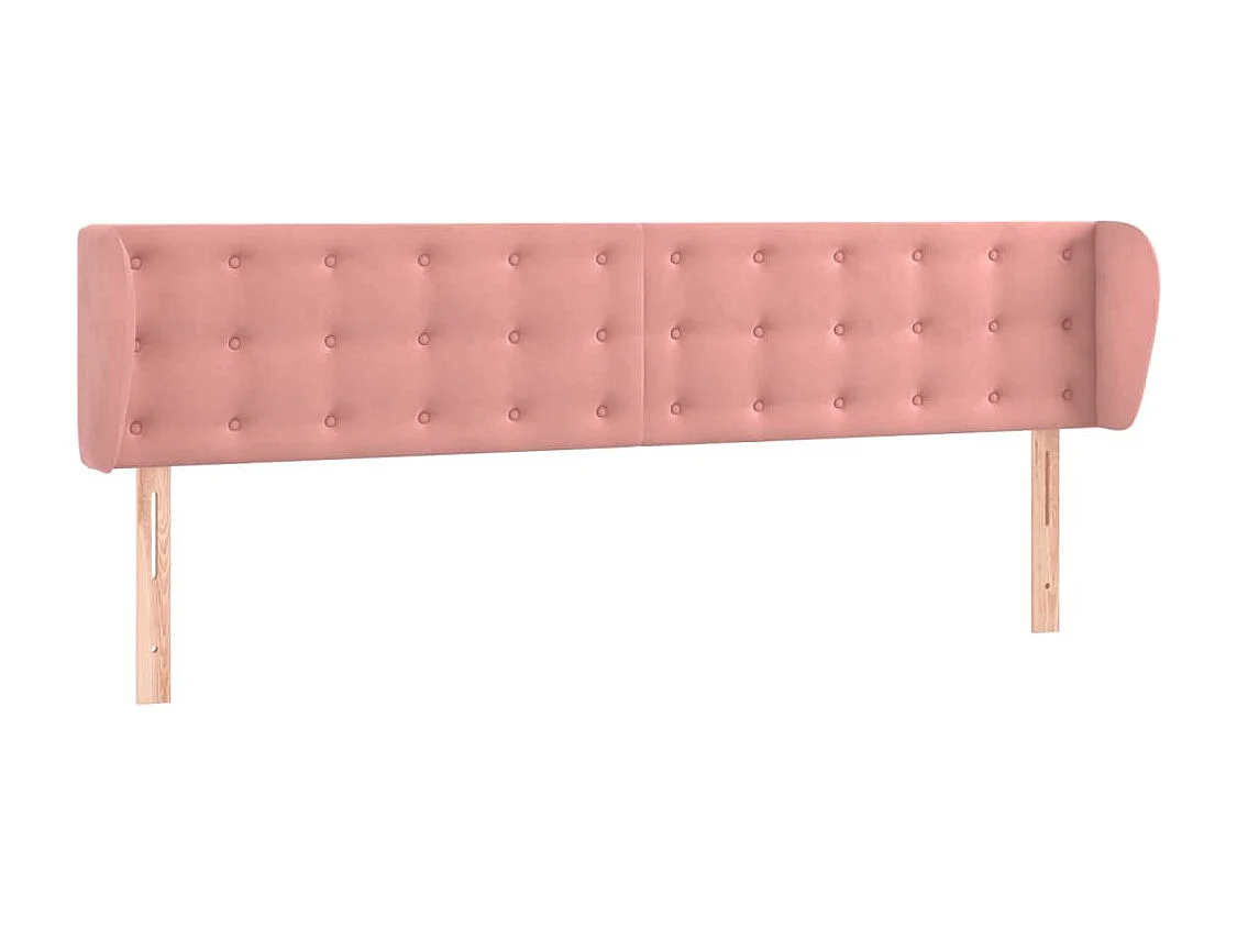 Mueble cabecero | Cabezal de cama | Cabecero de terciopelo rosa 203x23x78/88 cm