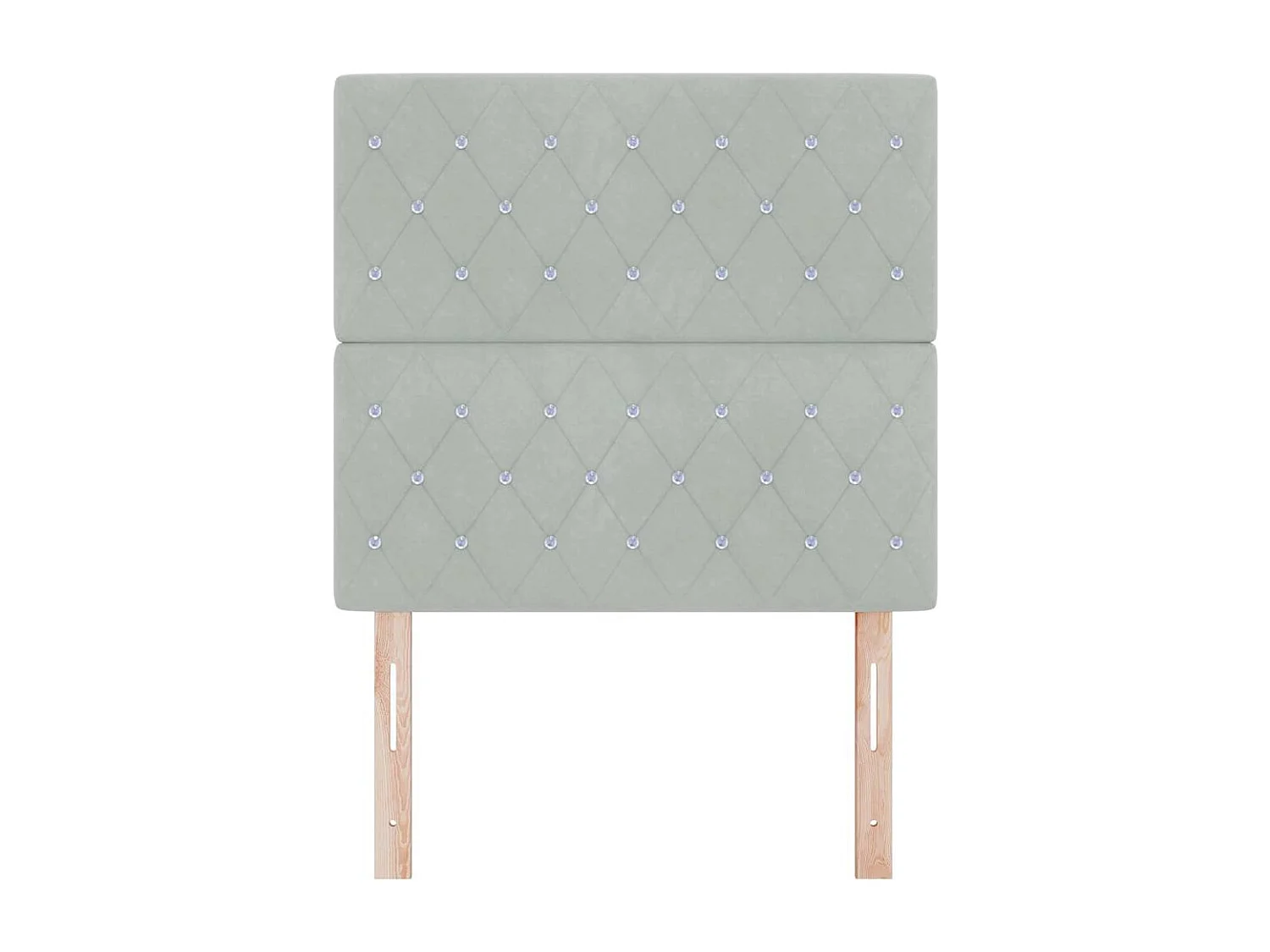 Tête de Lit | Panneau de tête pour lit Moderne LED Argyle Manuel Gris clair 100 cm Velours