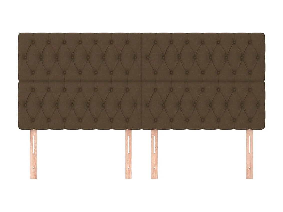Têtes de lit | Panneaux de tête pour lit Moderne 4 pcs Marron Foncé 90x7x78/88 cm Tissu